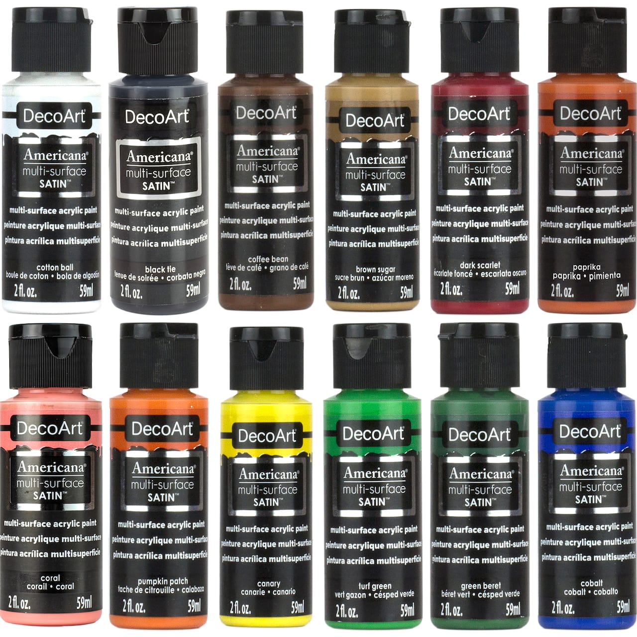 DecoArt® Americana® Multi-Surface Satin™ 12 Color Enchanted Forest Acrylic Paint Set